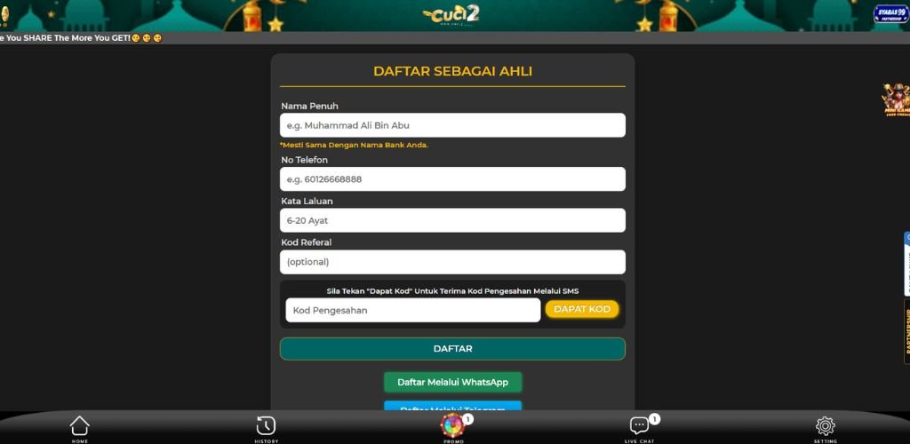 Cuci2 Register Page