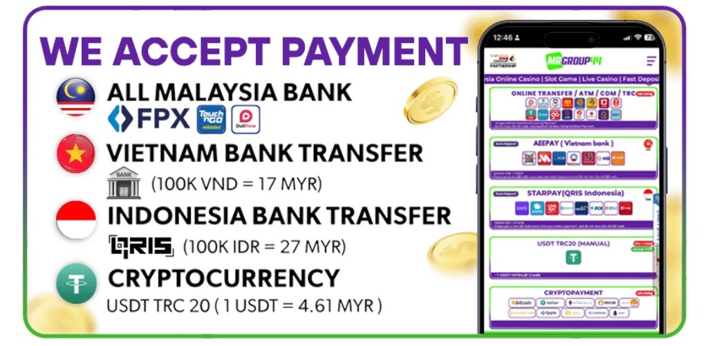 MrGroup44 Payment Methods Available