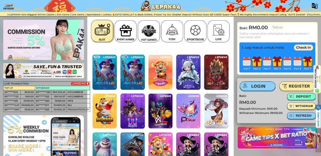 Lapek44 Casino with Free Credit Slot Games